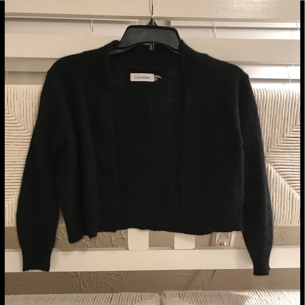 Calvin Klein Fuzzy Dress Shrug